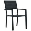vidaXL Garden Dining Set 9 pcs Black Powder-Coated Steel