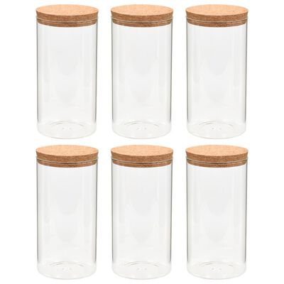 vidaXL Storage Glass Jars with Cork Lid 6 pcs 1400 ml
