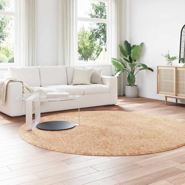vidaXL Shaggy Rug High Pile NAVARRA Beige 240x240 cm Polyester