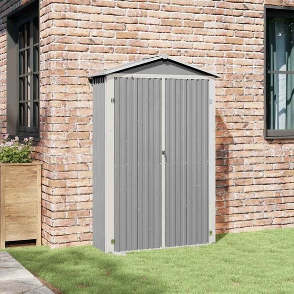 vidaXL Garden Shed Grey 116x45x175 cm Galvanised Steel