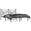 vidaXL Metal Bed Frame without Mattress with Headboard Black 160x200cm