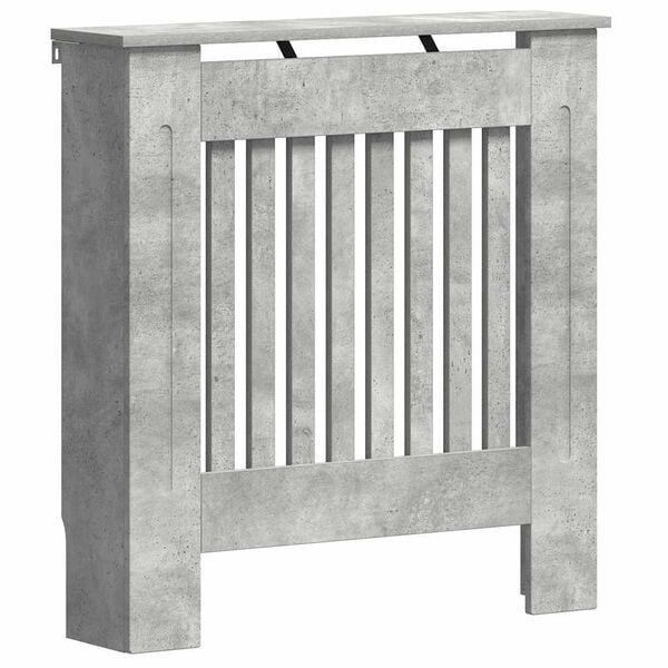 vidaXL Radiator Cover Concrete Grey 78 x 19 x 81.5 cm Engineered Wood