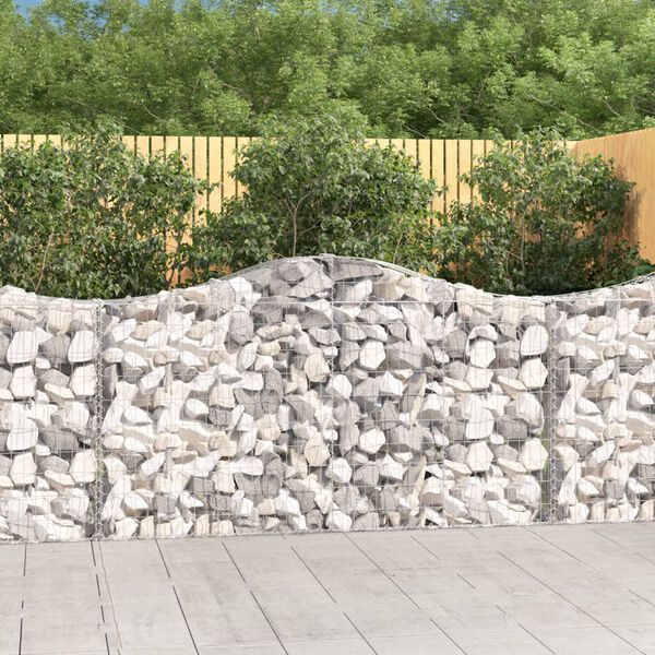 vidaXL Arched Gabion Baskets 11 pcs 200x30x100/120 cm Galvanised Iron