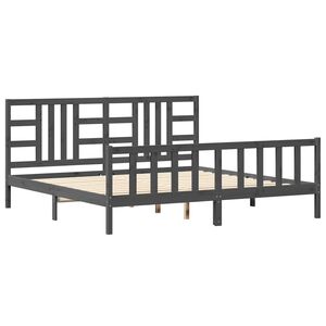 vidaXL Bed Frame without Mattress Grey 200x200 cm Solid Wood Pine