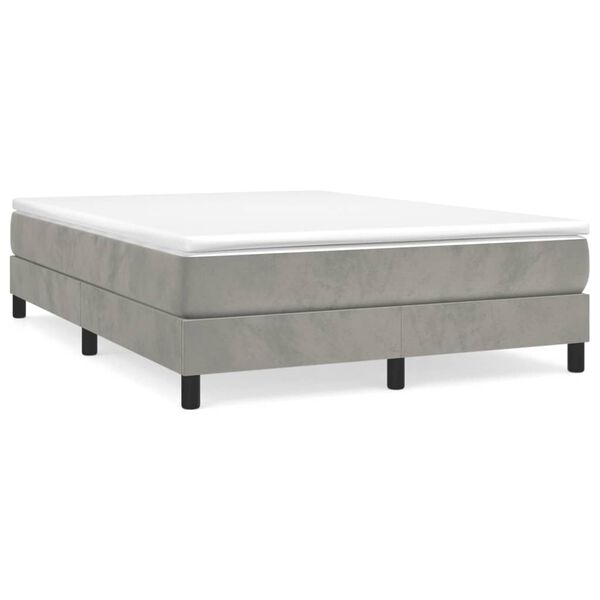 vidaXL Box Spring Bed Frame Light Grey Double Velvet (UK/IE/FI/NO only)