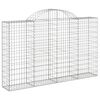 vidaXL Arched Gabion Baskets 12 pcs 200x30x120/140 cm Galvanised Iron