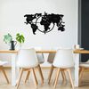 Homemania Wall Decoration World Map 100x56 cm Metal Black