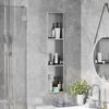 vidaXL Shower Niche Silver 90 x 20 x 9.5 cm Stainless Steel
