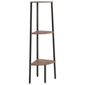 vidaXL 3-Tier Corner Shelf Dark Brown and Black 45,5x31,5x120 cm