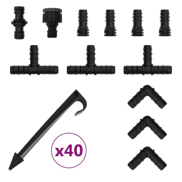 vidaXL Garden Soaker Hose Black 0.6" 100 m Rubber