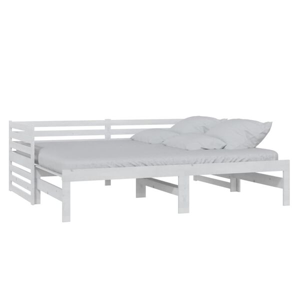 vidaXL Pull-out Day Bed without Mattress White 2x(90x200)cm