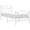 vidaXL Metal Bed Frame without Mattress with Footboard White 75x190cm