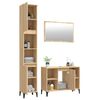 vidaXL 3 Piece Bathroom Furniture Set Sonoma Oak Engineered Wood