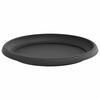 vidaXL Round Flower Tray 24 pcs Black &Oslash; 23.5 x 2.5 cm Plastic