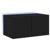 vidaXL TV Wall Cabinet with LED Lights Black 60x35x31 cm