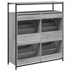 vidaXL Shoe Cabinet with 4 Flip-Drawers Grey Sonoma 100x34x112 cm