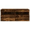 vidaXL TV Wall Cabinet with LED Lights Smoked Oak 100x30x40 cm
