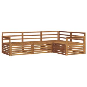 vidaXL Outdoor Sofa Set 4 pcs Natural Solid Acacia Wood