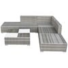 vidaXL 6 Piece Garden Lounge Set with Cushions Poly Rattan Grey