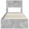 vidaXL Bed Frame with Drawer Concrete Grey 90 x 190 cm Engineered Wood