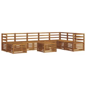 vidaXL Sectional Sofa Set 9 pcs Natural Solid Acacia Wood