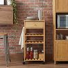 vidaXL Kitchen Trolley with Wheels Natural 37 x 36 x 80 cm Bamboo