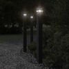 vidaXL Outdoor Floor Lamp with Outlet Black 110 cm Aluminium