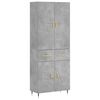 vidaXL Highboard Concrete Grey 69.5x34x180 cm Engineered Wood