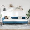 vidaXL Corner Bed Frame with Headboard Blue 80 cm x 200 cm Velvet