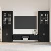 vidaXL TV Cabinet Set with Drawer FLORIN Black Engineered Wood