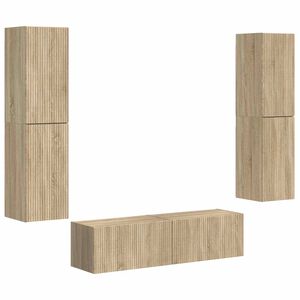 vidaXL TV Cabinet Set 6 pcs Sonoma Oak Engineered Wood