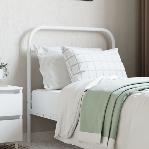 vidaXL Metal Headboard White 80 cm
