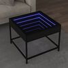 vidaXL Coffee Table with Infinity LED Black 50x50x41 cm