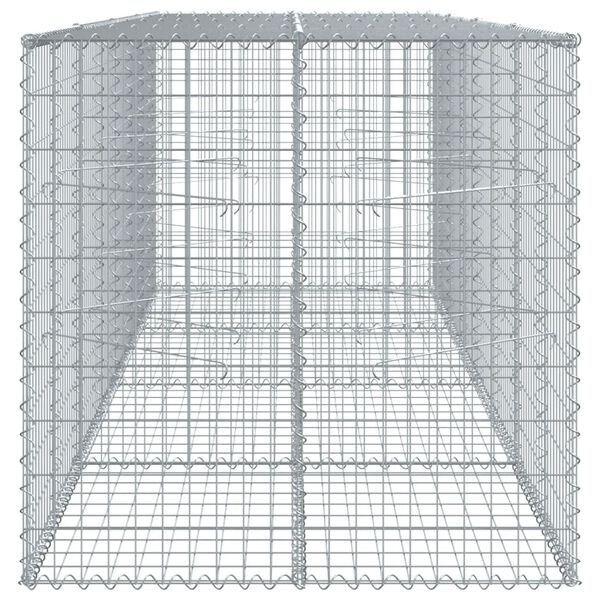 vidaXL Gabion Basket with Cover 400x100x100 cm Galvanised Iron