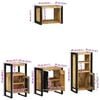 vidaXL Bathroom Furniture Set 4 pcs Brown and Black Solid Mango Wood