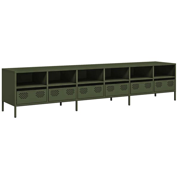 vidaXL TV Cabinet Olive Green 202x39x43.5 cm Cold-rolled Steel