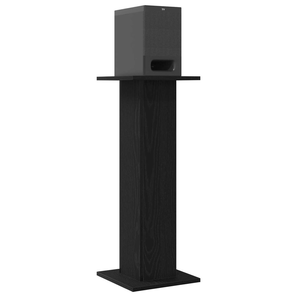 vidaXL Speaker Stands 2 pcs Black oak 30 x 30 x 80 cm Engineered wood