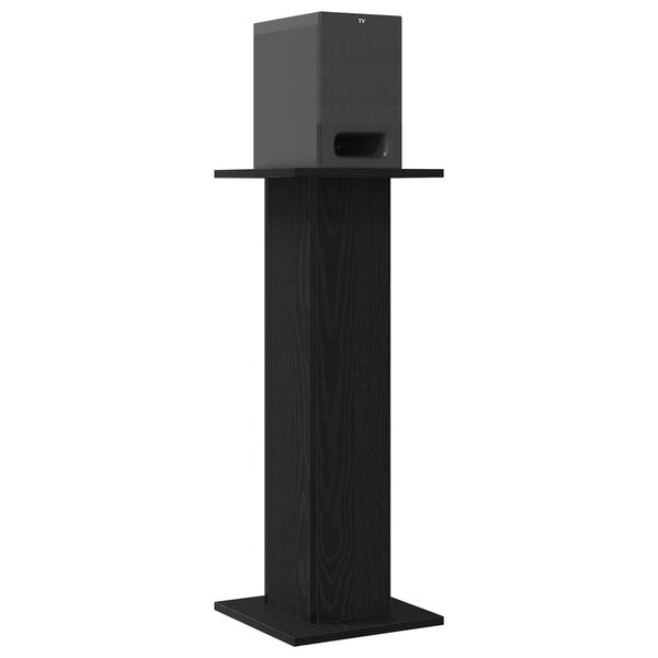 vidaXL Speaker Stands 2 pcs Black oak 30 x 30 x 80 cm Engineered wood