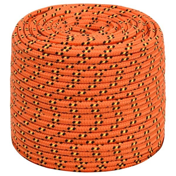 vidaXL Boat Rope Orange 8 mm 25 m Polypropylene