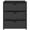 vidaXL Garden Storage Cabinet Black 55x59x69 cm Poly Rattan