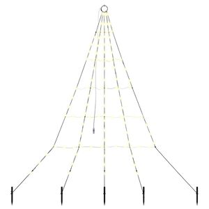vidaXL LED Christmas Tree with Ground Spikes Warm White 180 cm Metal