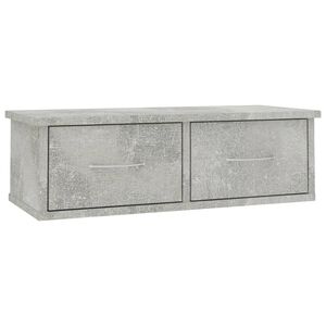vidaXL Wall-mounted Drawer Shelf Concrete Grey 60x26x18.5 cm Engineered Wood