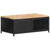 vidaXL Coffee Table | Black, Natural Wood | Solid Mango Wood, Powder-Coated Iron