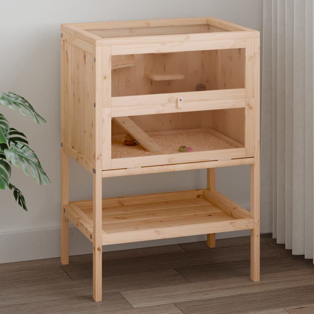vidaXL Hamster Cage 55x40x80 cm Solid Wood Fir vidaXL