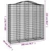 vidaXL Arched Gabion Baskets 5 pcs 200x50x200/220 cm Galvanised Iron