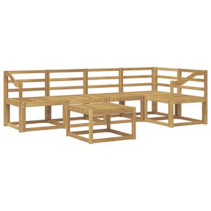 vidaXL Outdoor Sofa Set 6 pcs 5-Seaters White Solid Acacia Wood
