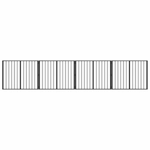 vidaXL Dog Gate 4 pcs Black 100 x 80 cm Galvanised Steel