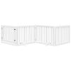 vidaXL Dog Gate with Door Foldable 4 Panels White 320 cm Poplar Wood