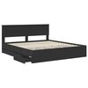 vidaXL Bed Frame with Drawer Black 200 x 200 cm Engineer Wood