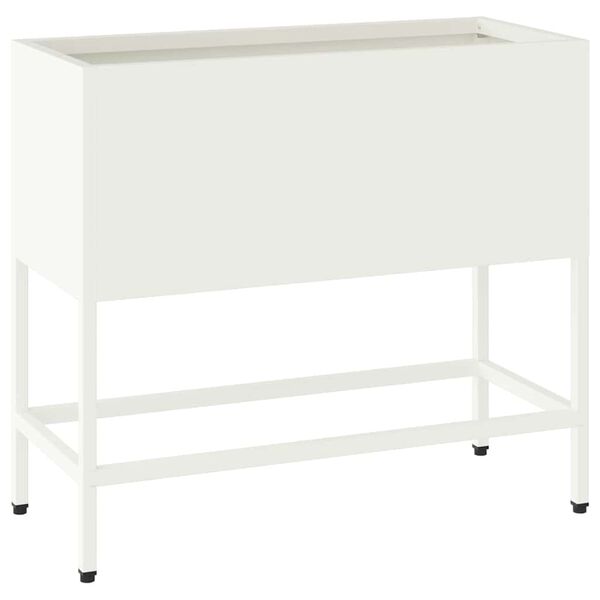 vidaXL Raised Garden Planter White 60 x 26 x 45 cm Steel